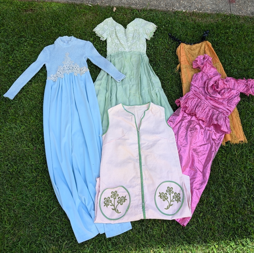 Lot of 5 vintage dresses 60s-80s xs-s